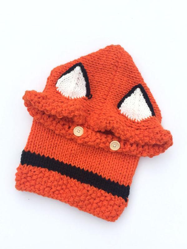 Knitted Fox Featured Warmer Hat