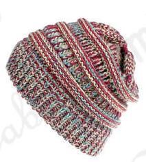 Men and women can fall and winter knitted mixed color warm headgear cap