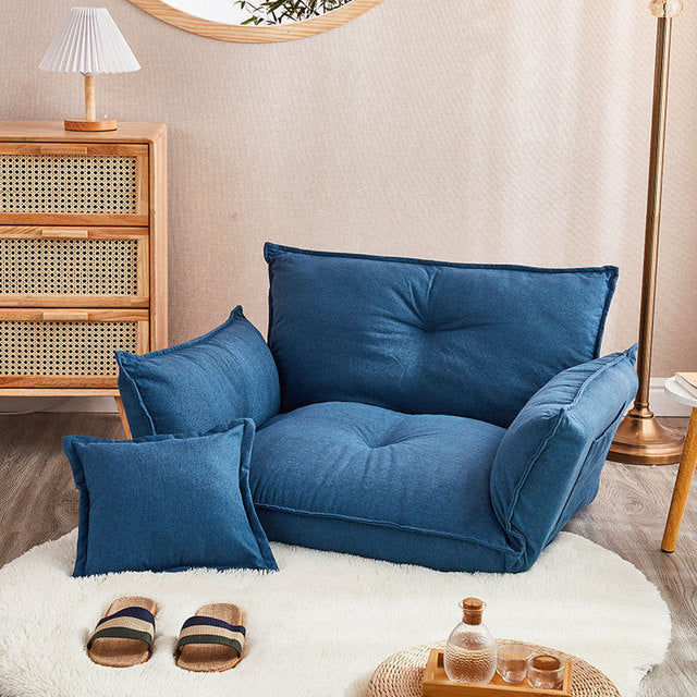 Modern Design Floor Sofa Bed 5 Position Adjustable Lazy Sofa Japanese Style Furniture Living Room Reclining Folding Sofa Couch