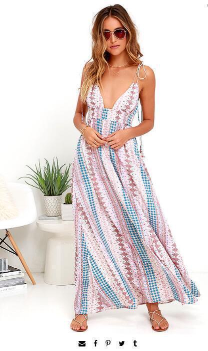 Spaghetti Strap Beach Maxi Dress