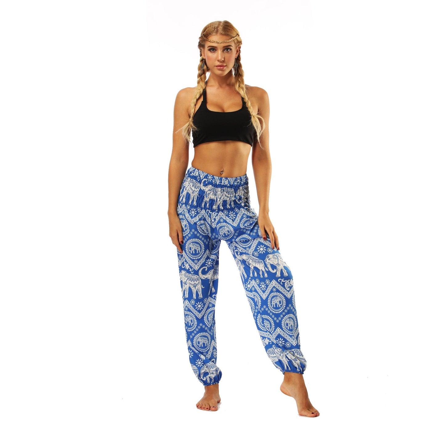National Style Nepal dot seaside loose wide-legged casual pants fitness exercise yoga lantern pants women 5