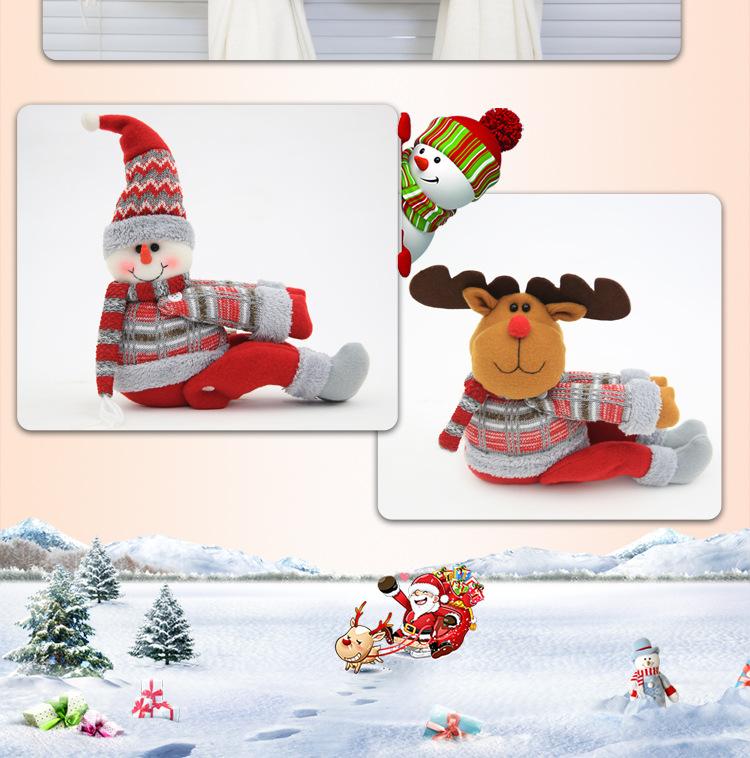 Christmas creative curtain buckle cartoon doll decoration hotel restaurant decoration doll buckle window pendant