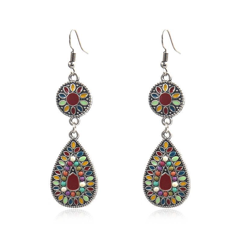 Colorful Inlaid Rice Beads Drop Earrings