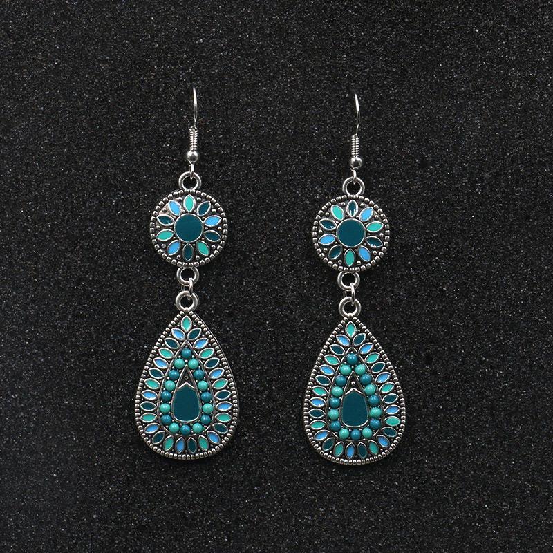 Colorful Inlaid Rice Beads Drop Earrings