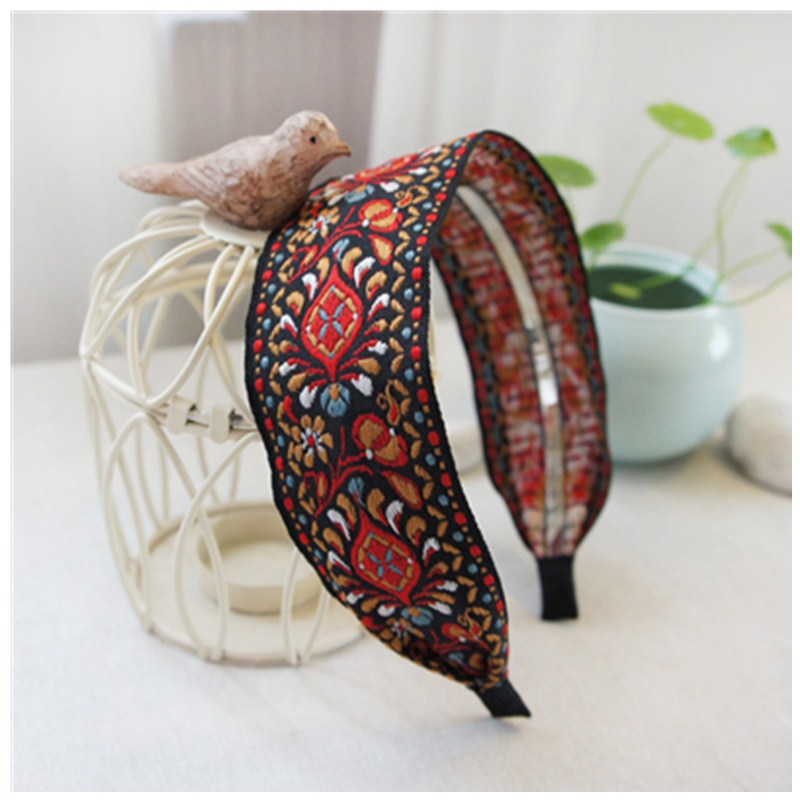 National Embroidery Fabric Hairband Headband