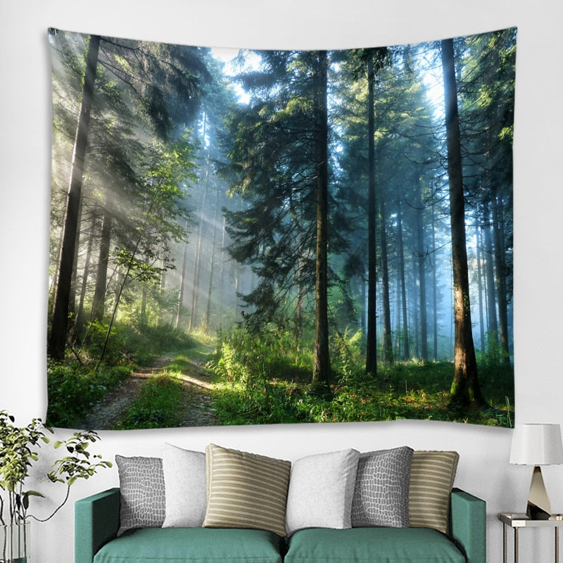 Beautiful Natural Forest Printed Large Wall Tapestry Cheap Hippie Wall Hanging Bohemian Wall Tapestries Mandala Wall Art Decor