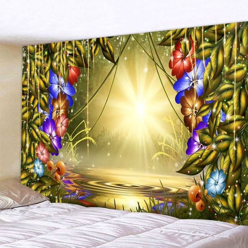 Beautiful Natural Forest Printed Large Wall Tapestry Cheap Hippie Wall Hanging Bohemian Wall Tapestries Mandala Wall Art Decor