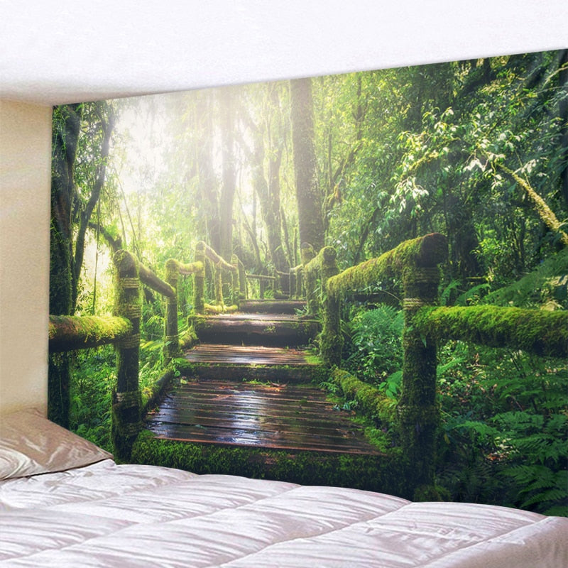 Beautiful Natural Forest Printed Large Wall Tapestry Cheap Hippie Wall Hanging Bohemian Wall Tapestries Mandala Wall Art Decor