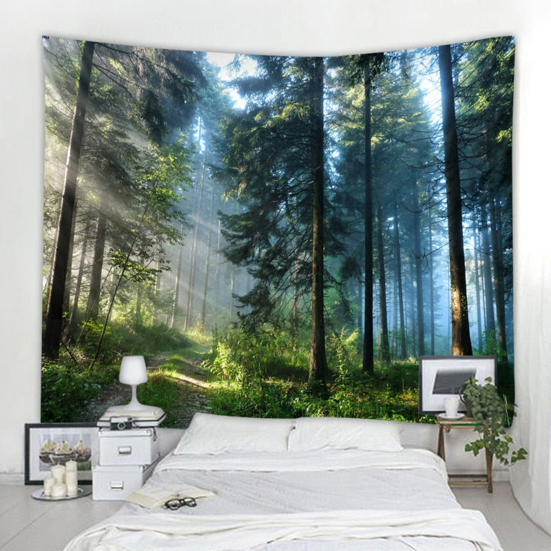 Beautiful Natural Forest Printed Large Wall Tapestry Cheap Hippie Wall Hanging Bohemian Wall Tapestries Mandala Wall Art Decor