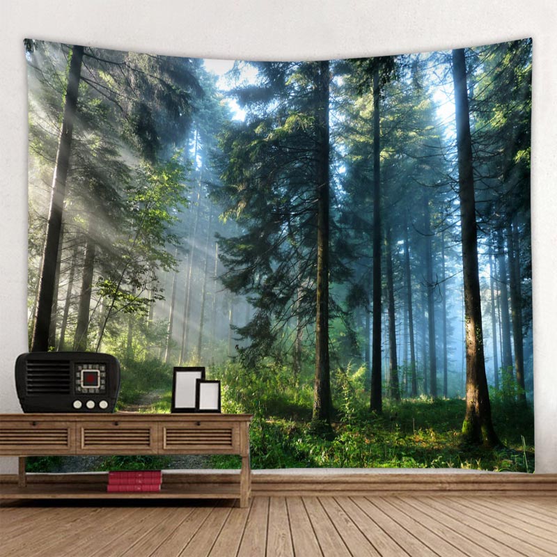 Beautiful Natural Forest Printed Large Wall Tapestry Cheap Hippie Wall Hanging Bohemian Wall Tapestries Mandala Wall Art Decor