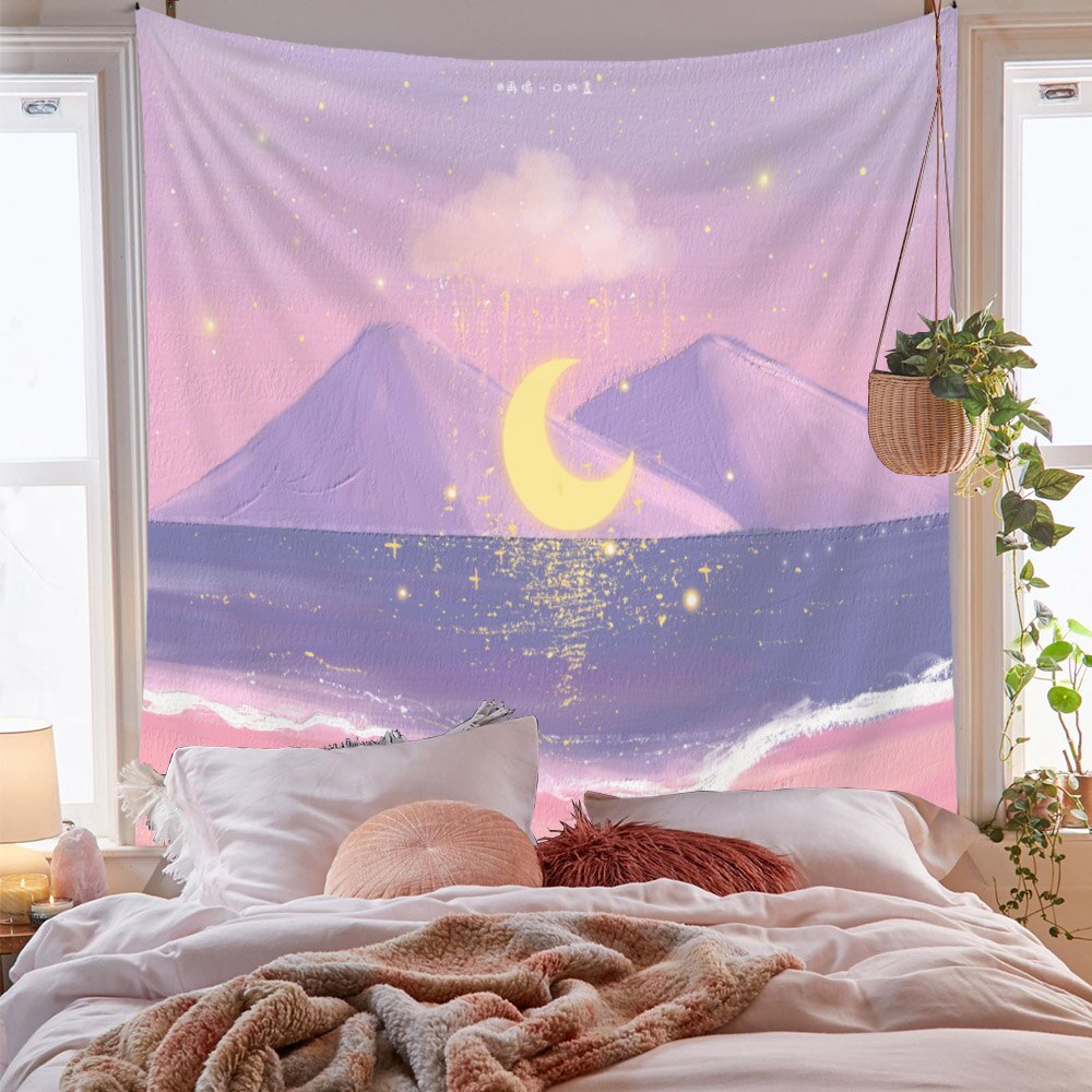 Cute Tapestry Wall Hanging Wall Decor view hanging cloth cute decoration painting tapestry net red background cloth dormitory