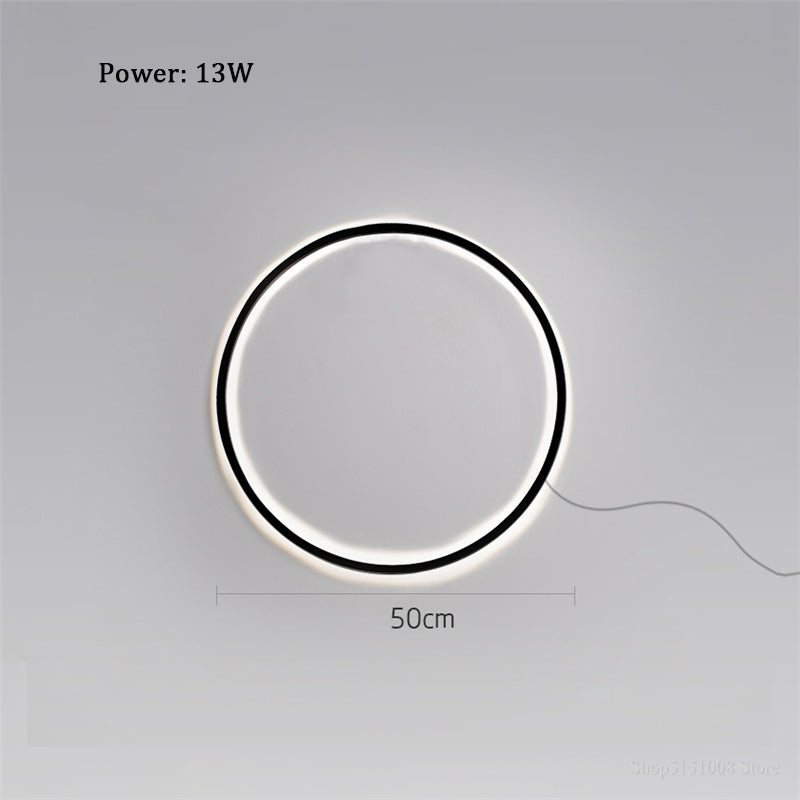 Designer ring led wall light Minimalist wall lamp living room decoration atmosphere lights Nordic room decor Lighting with plug