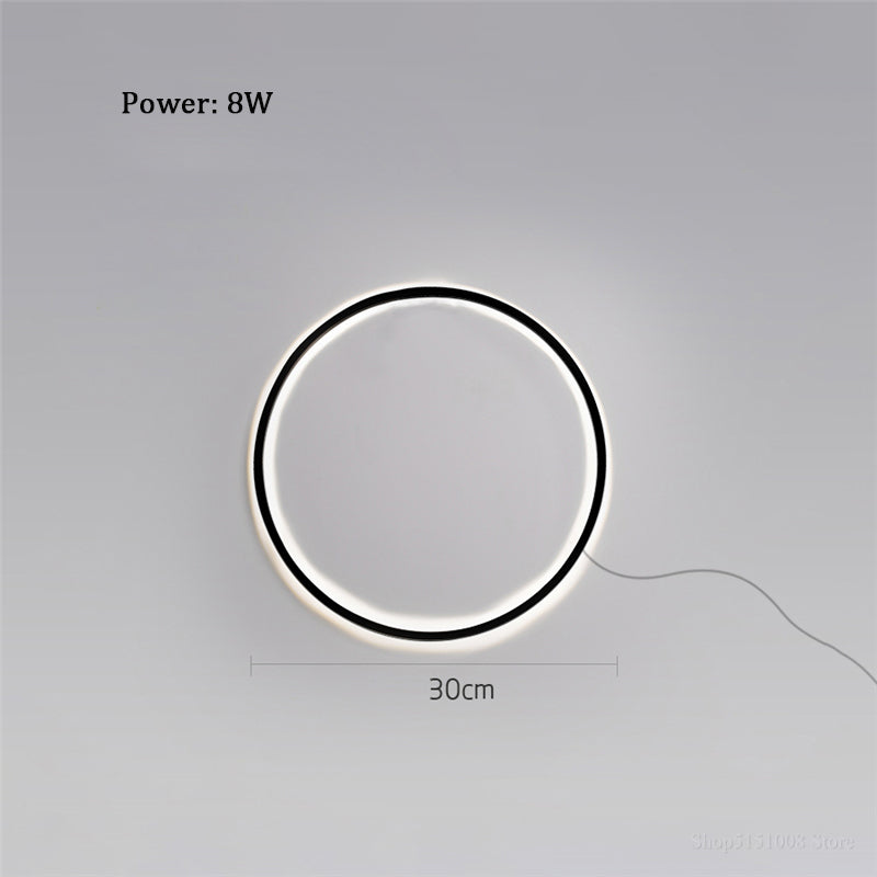 Designer ring led wall light Minimalist wall lamp living room decoration atmosphere lights Nordic room decor Lighting with plug