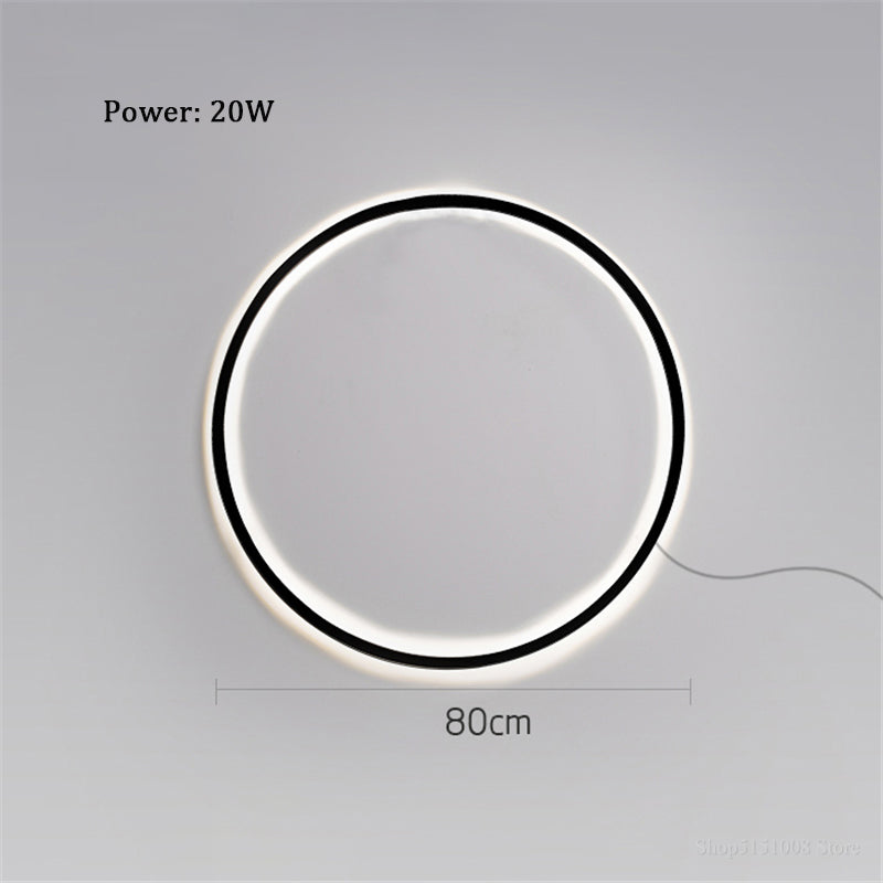 Designer ring led wall light Minimalist wall lamp living room decoration atmosphere lights Nordic room decor Lighting with plug