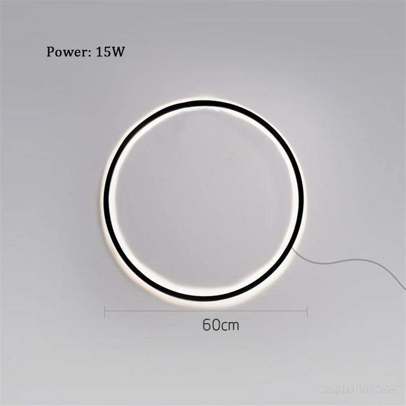 Designer ring led wall light Minimalist wall lamp living room decoration atmosphere lights Nordic room decor Lighting with plug