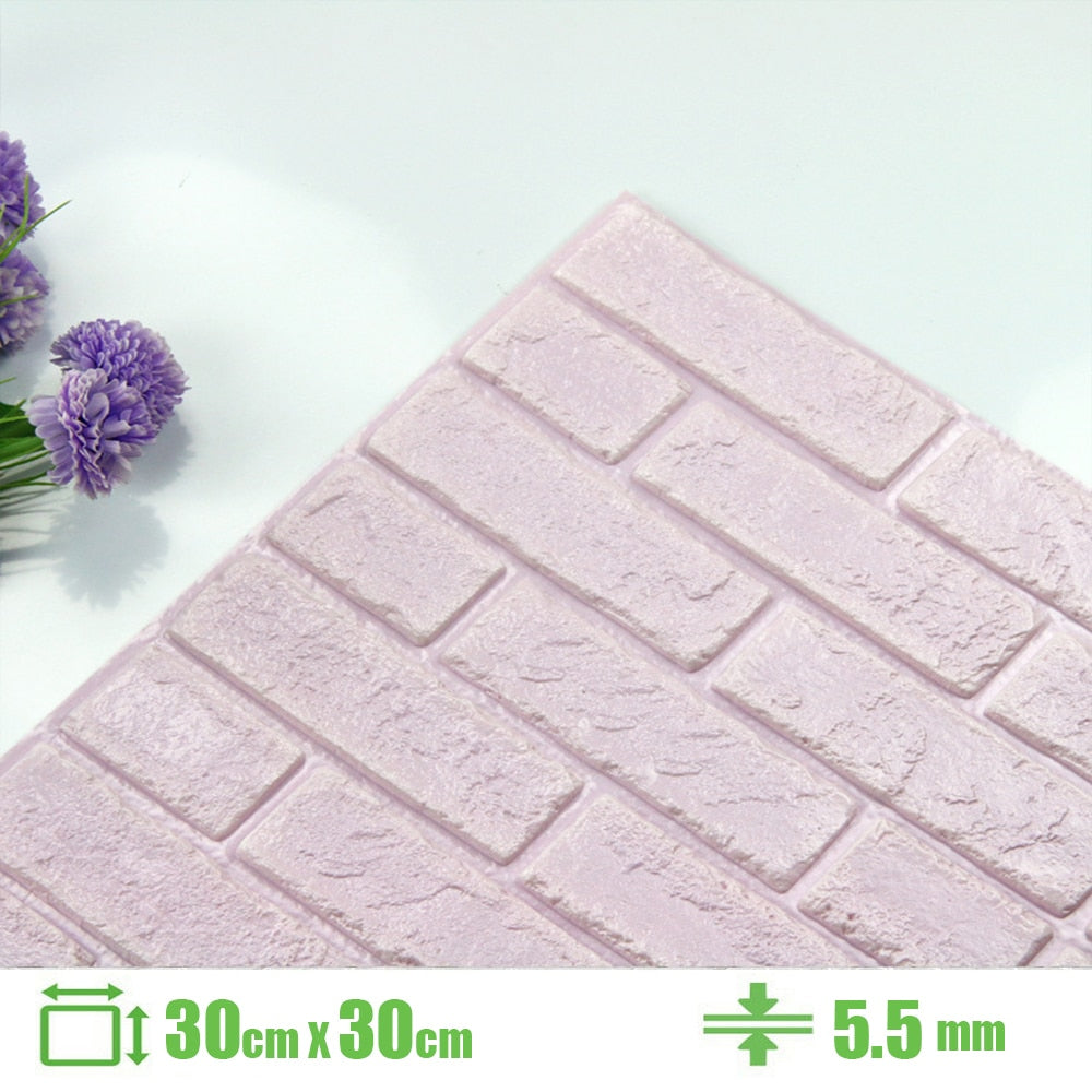 Foam 3D Wall Stickers Self Adhesive Wallpaper Panels Home Decor Living Room Bedroom House Decoration Bathroom Brick Wall Sticker