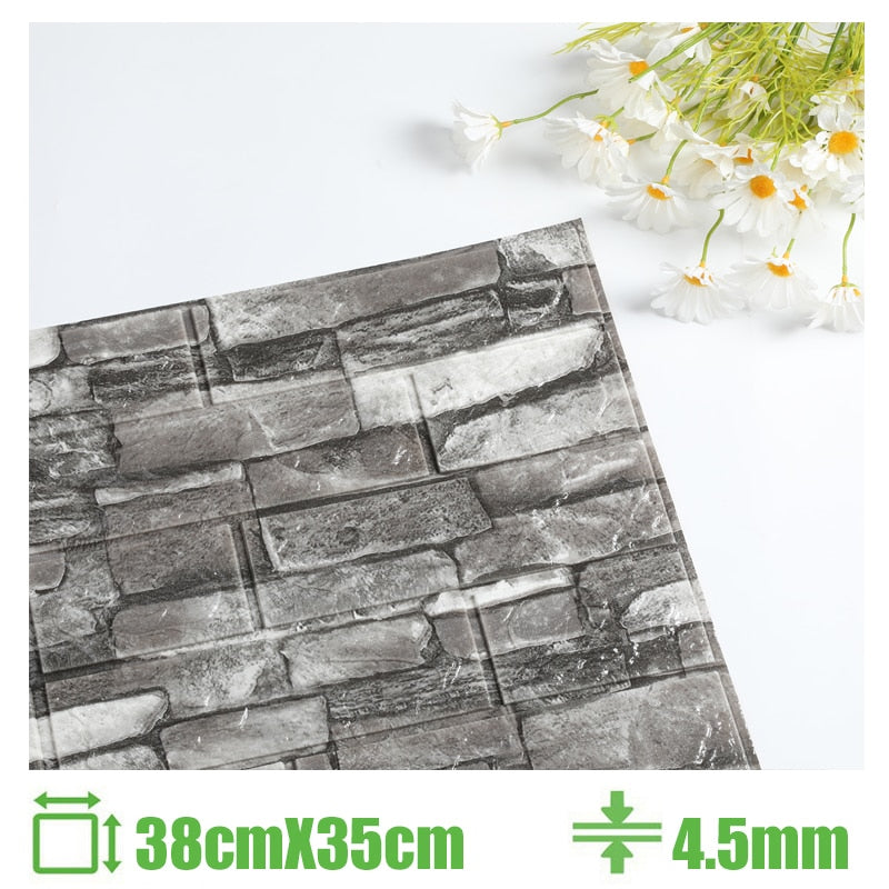 Foam 3D Wall Stickers Self Adhesive Wallpaper Panels Home Decor Living Room Bedroom House Decoration Bathroom Brick Wall Sticker