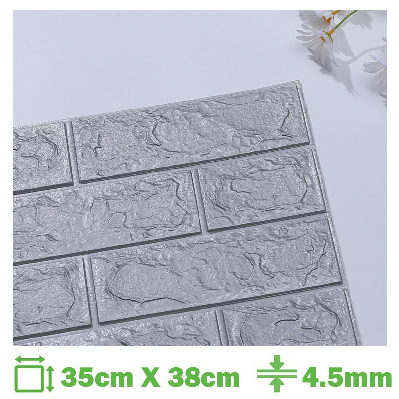 Foam 3D Wall Stickers Self Adhesive Wallpaper Panels Home Decor Living Room Bedroom House Decoration Bathroom Brick Wall Sticker