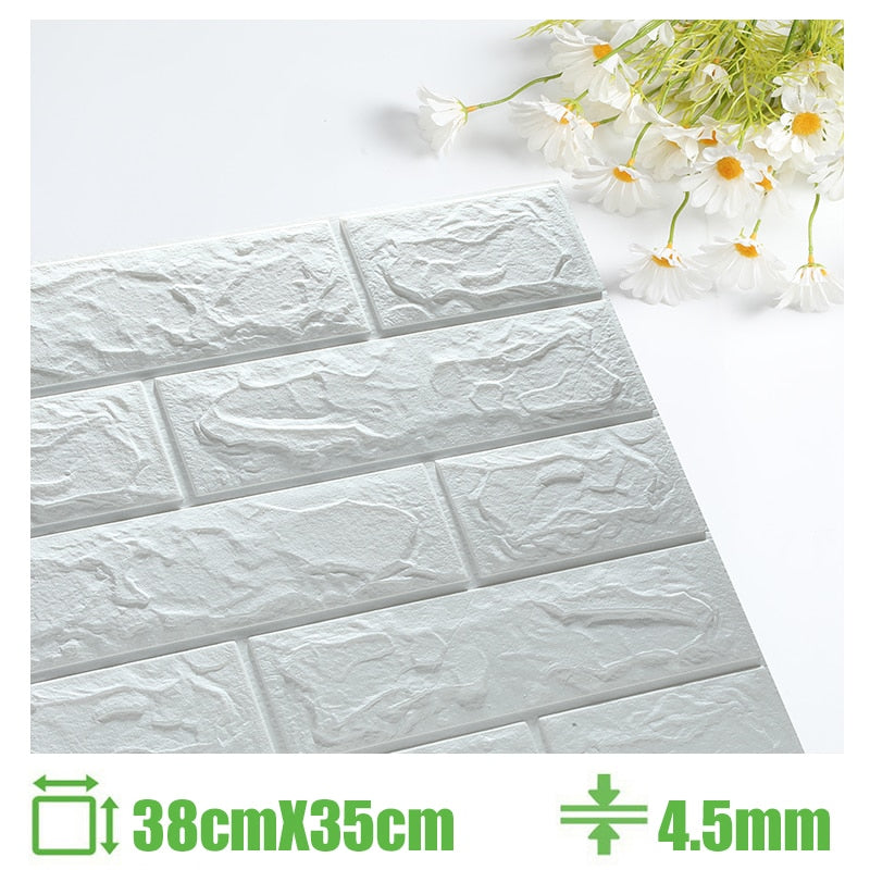 Foam 3D Wall Stickers Self Adhesive Wallpaper Panels Home Decor Living Room Bedroom House Decoration Bathroom Brick Wall Sticker