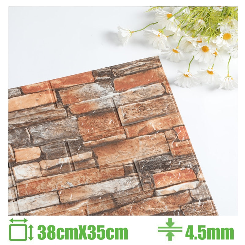 Foam 3D Wall Stickers Self Adhesive Wallpaper Panels Home Decor Living Room Bedroom House Decoration Bathroom Brick Wall Sticker