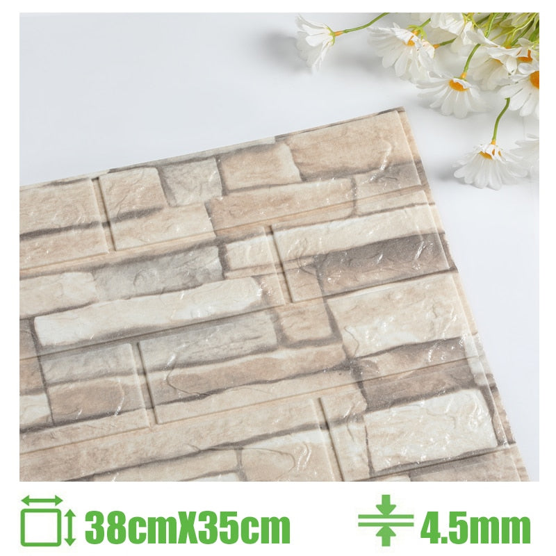 Foam 3D Wall Stickers Self Adhesive Wallpaper Panels Home Decor Living Room Bedroom House Decoration Bathroom Brick Wall Sticker