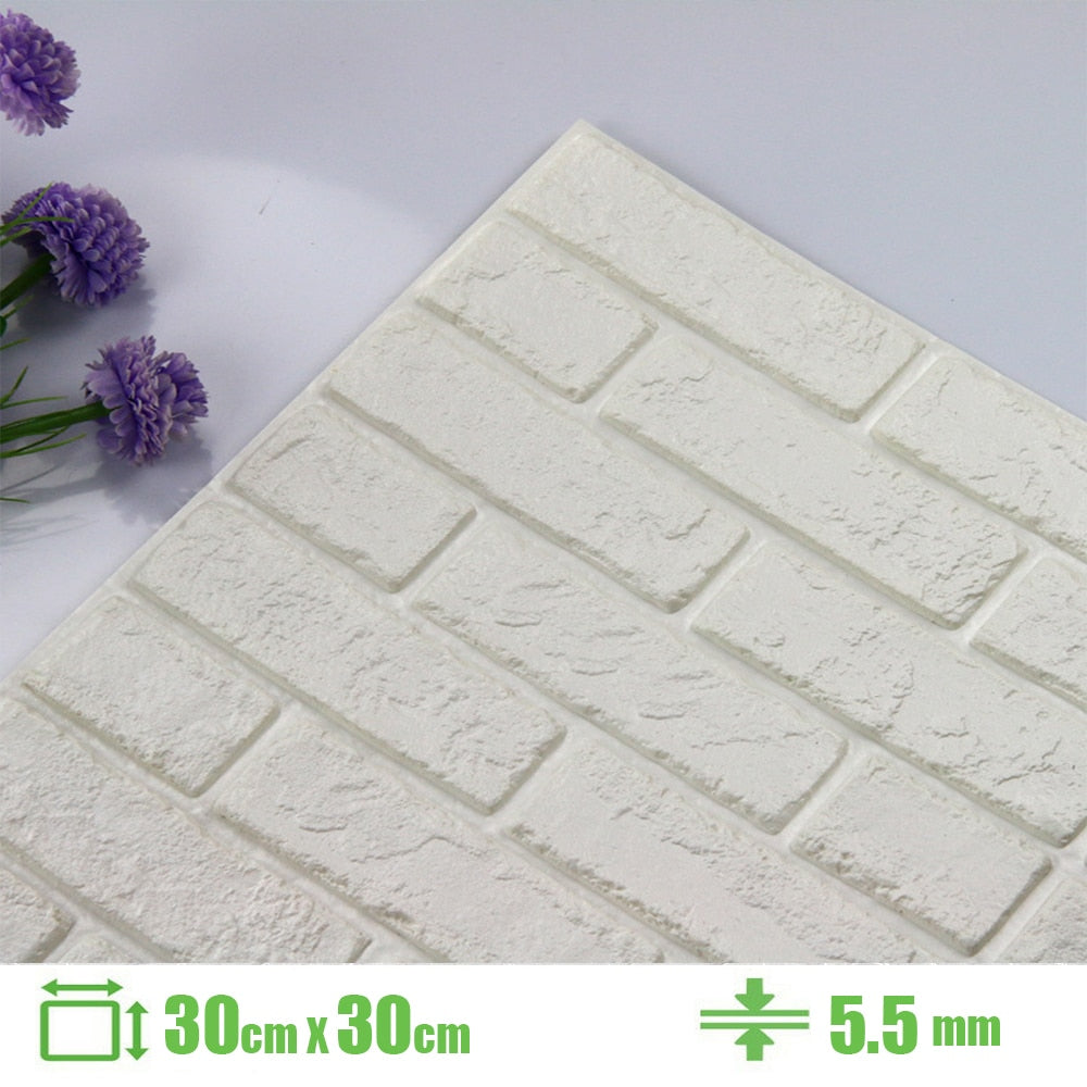 Foam 3D Wall Stickers Self Adhesive Wallpaper Panels Home Decor Living Room Bedroom House Decoration Bathroom Brick Wall Sticker