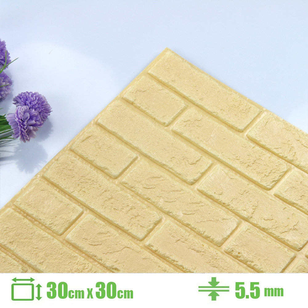 Foam 3D Wall Stickers Self Adhesive Wallpaper Panels Home Decor Living Room Bedroom House Decoration Bathroom Brick Wall Sticker