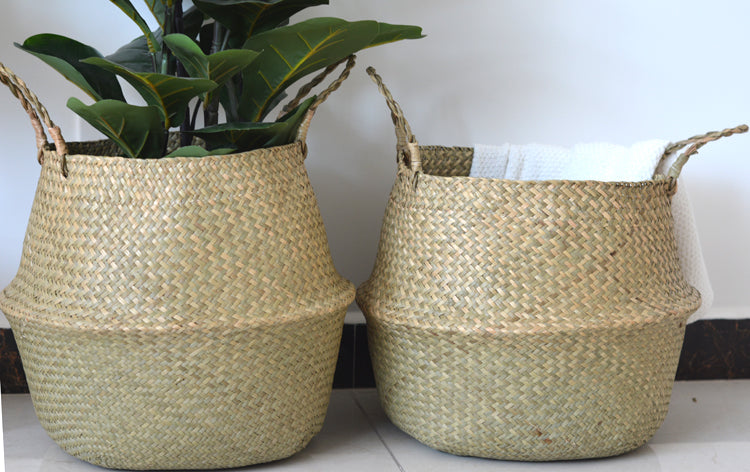 Seaweed Wicker Basket Rattan Hanging Flowerpot Flowerpot Dirty Clothes Dirty Clothes Basket Storage Basket   WF1015