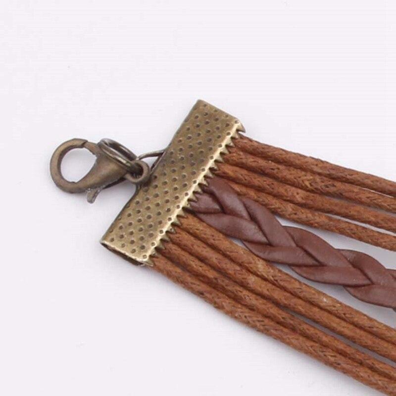 4 Pcs/Set Charm Leather Bracelet Tree Of Life Brown Rope Bracelet Women Men Yoga Bangles Jewelry Accessories Christmas Gift