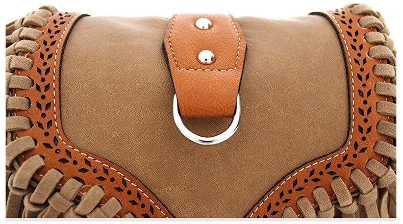 Womens' Pouch Tassel Shoulder Bag Vintage Handbag Crossbody Bags for Women Large Capacity Messenger Bags