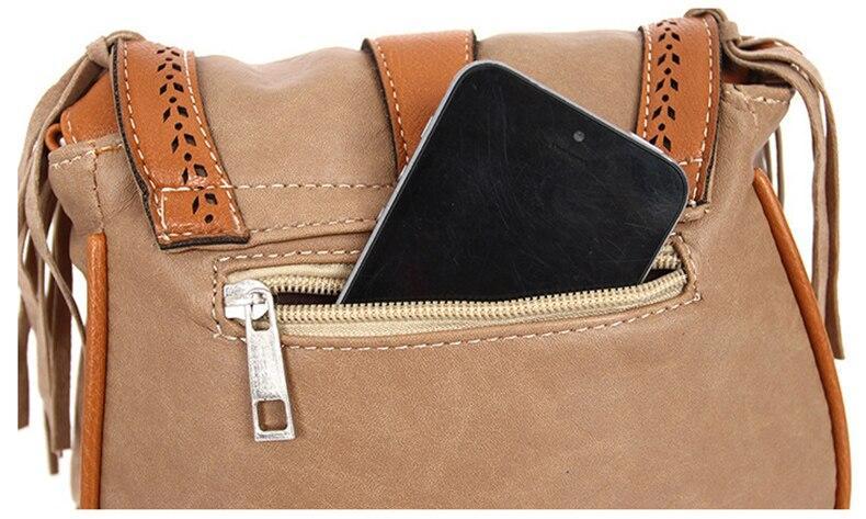 Womens' Pouch Tassel Shoulder Bag Vintage Handbag Crossbody Bags for Women Large Capacity Messenger Bags