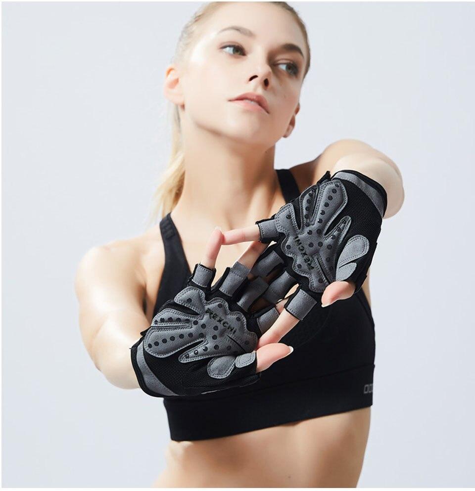 Summer men/women fitness gloves gym weightlifting cycling yoga bodybuilding training thin breathable non-slip half finger gloves
