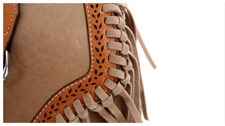 Womens' Pouch Tassel Shoulder Bag Vintage Handbag Crossbody Bags for Women Large Capacity Messenger Bags