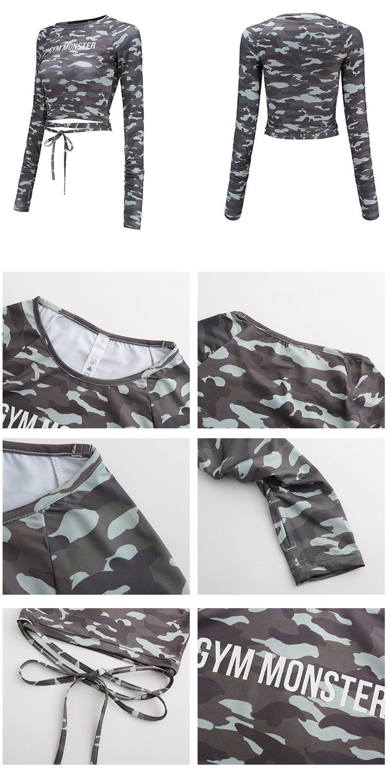 Solid Long Sleeve Yoga Crop Top Gym Shirts For Women Workout Shirts With Thumb Holes Fitness Running Sport T-shirts Training Top