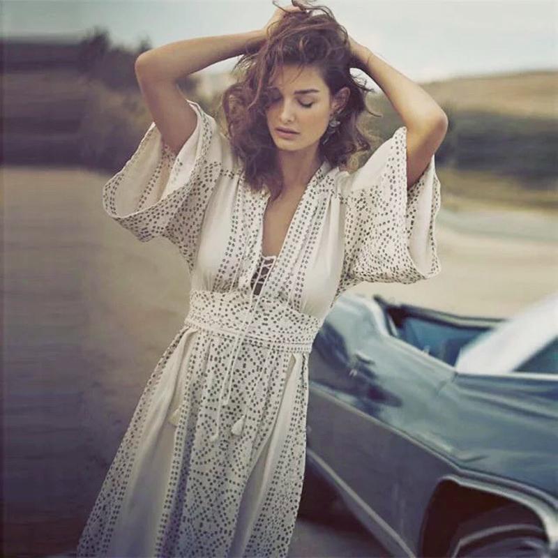 Solid Color Flare Sleeve Long Dresses Vintage Elegant Casual Dress