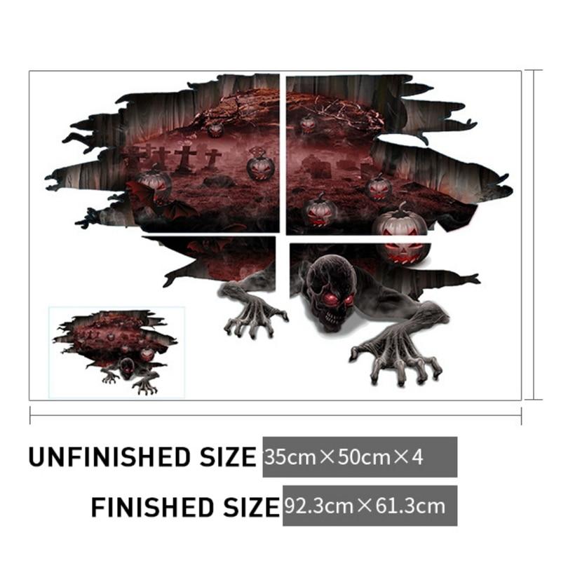 Halloween Pumpkin Skull Pattern Household Decor Waterproof For Living Room Bar Decoration Wall Sticker