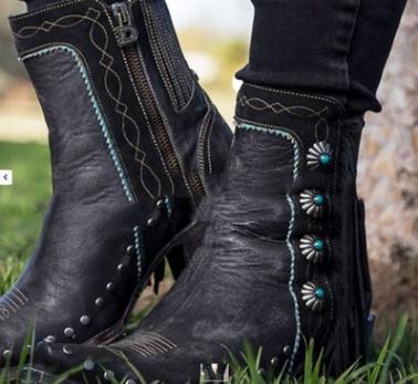 Winter The New Women's Boots Women's Shoes Tassel Zipper Comfortable Woman Retro Fashion Sexy Pu Big Size 34-43