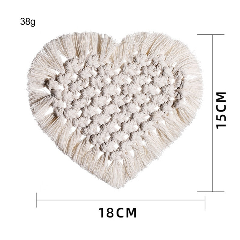 Home Creative Cotton Braid Coaster Handmade Macrame Cup Cushion Bohemia Style Non-slip Cup Mat