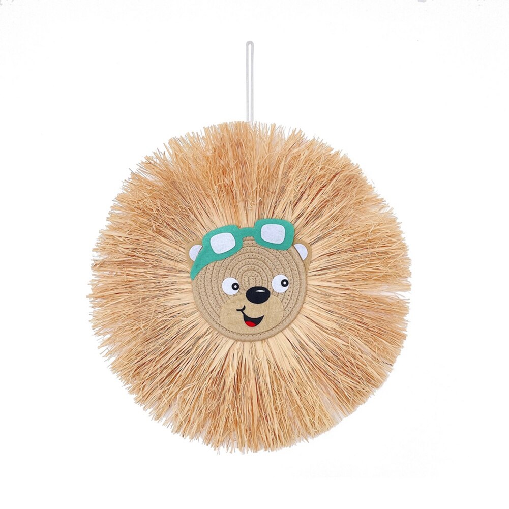 Home decoration Tapestry Handwoven Cartoon Lion Hanging Decorations Cute Animal Head Ornament Children room Wall Hanging
