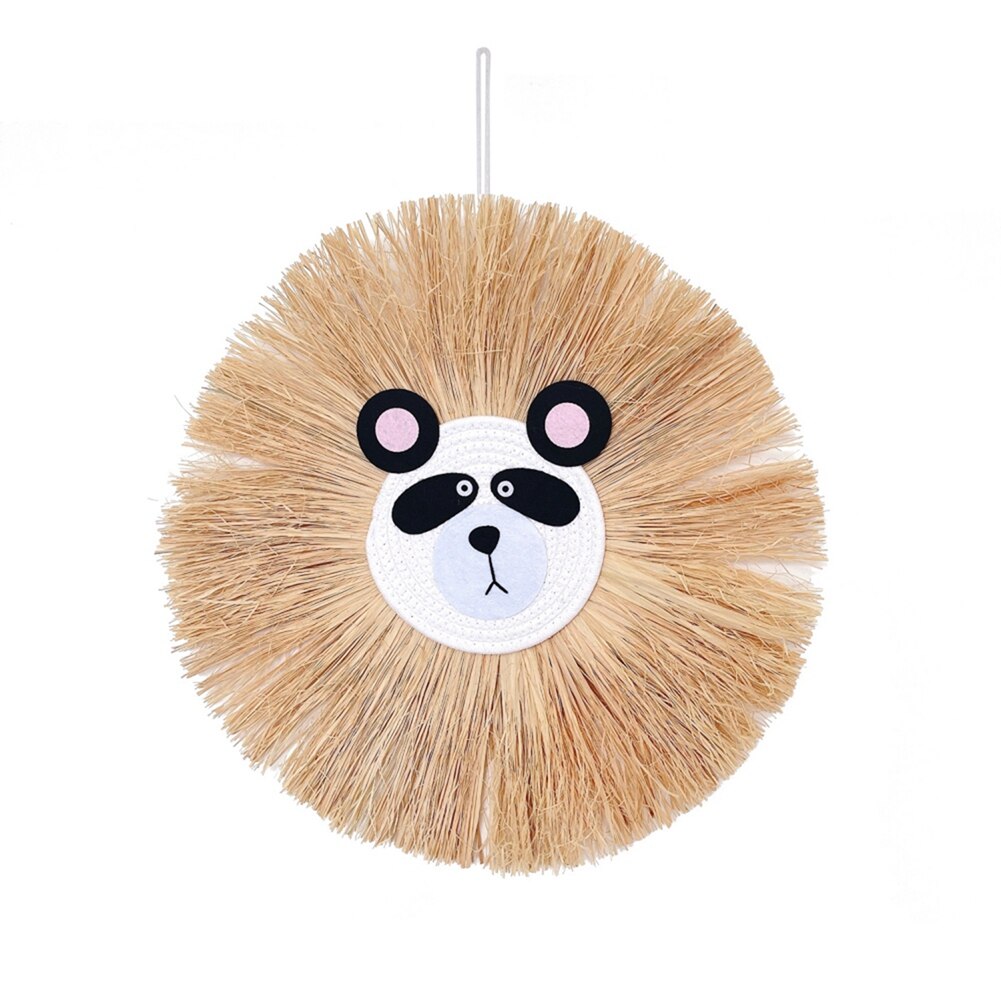 Home decoration Tapestry Handwoven Cartoon Lion Hanging Decorations Cute Animal Head Ornament Children room Wall Hanging