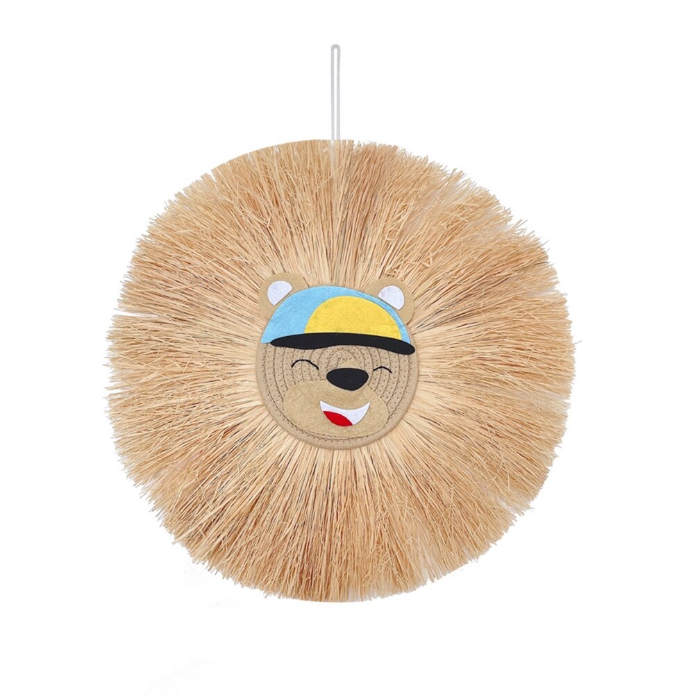 Home decoration Tapestry Handwoven Cartoon Lion Hanging Decorations Cute Animal Head Ornament Children room Wall Hanging