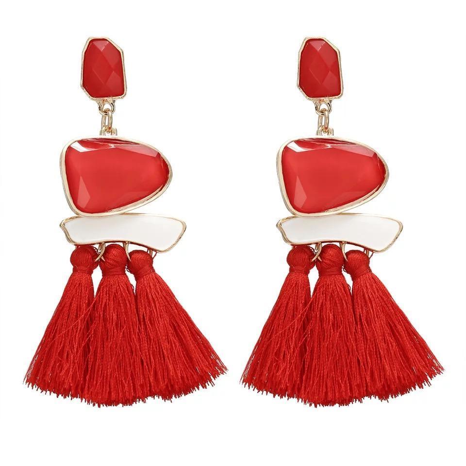 Trend Boho Vintage Statement Jewelry Ethnic Fringe Earrings Pendientes Mujer Moda Long Tassel Earring for Xmas party