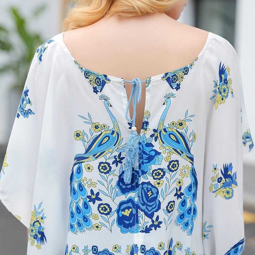 2018 Hot Sale Bikini Print Tassel Cover up