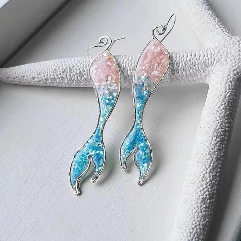 Shinning Mermaid Fish Tale Long Earring