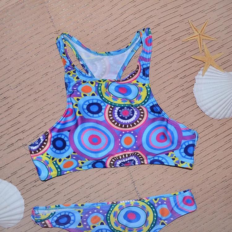 Totem Circle Print Bikini Patch Swimwear Beach Swimsuit Bathing Suits Bikini