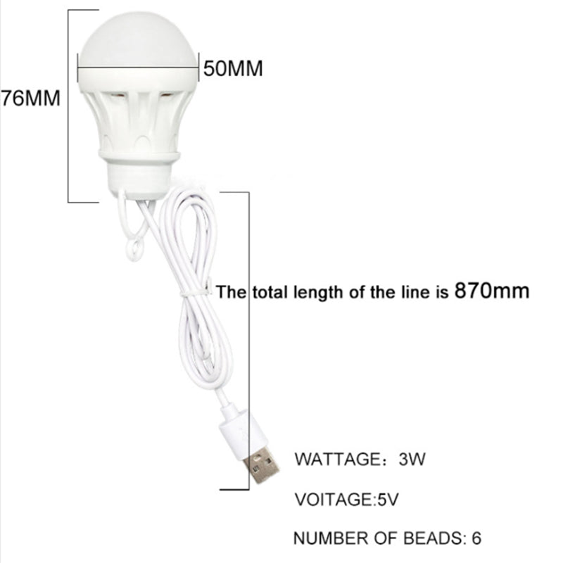 LED Lantern Portable Camping Lamp Mini Bulb 5V USB Power Book Light Reading Student Study Table Lamp Super Birght for Outdoor