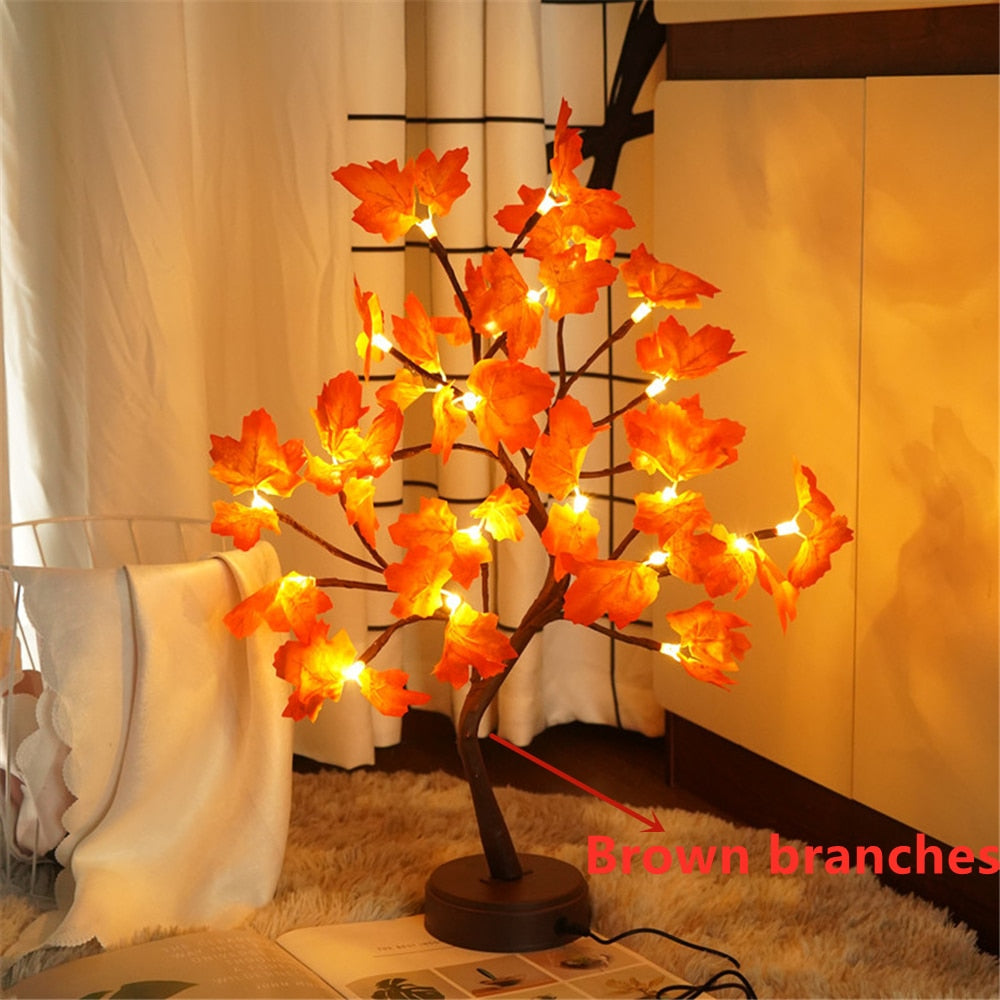 LED Night Light Mini Christmas Twinkling Tree Copper Wire Garland Lamp For Holiday Home Kids Bedroom Decor Luminary Fairy Lights