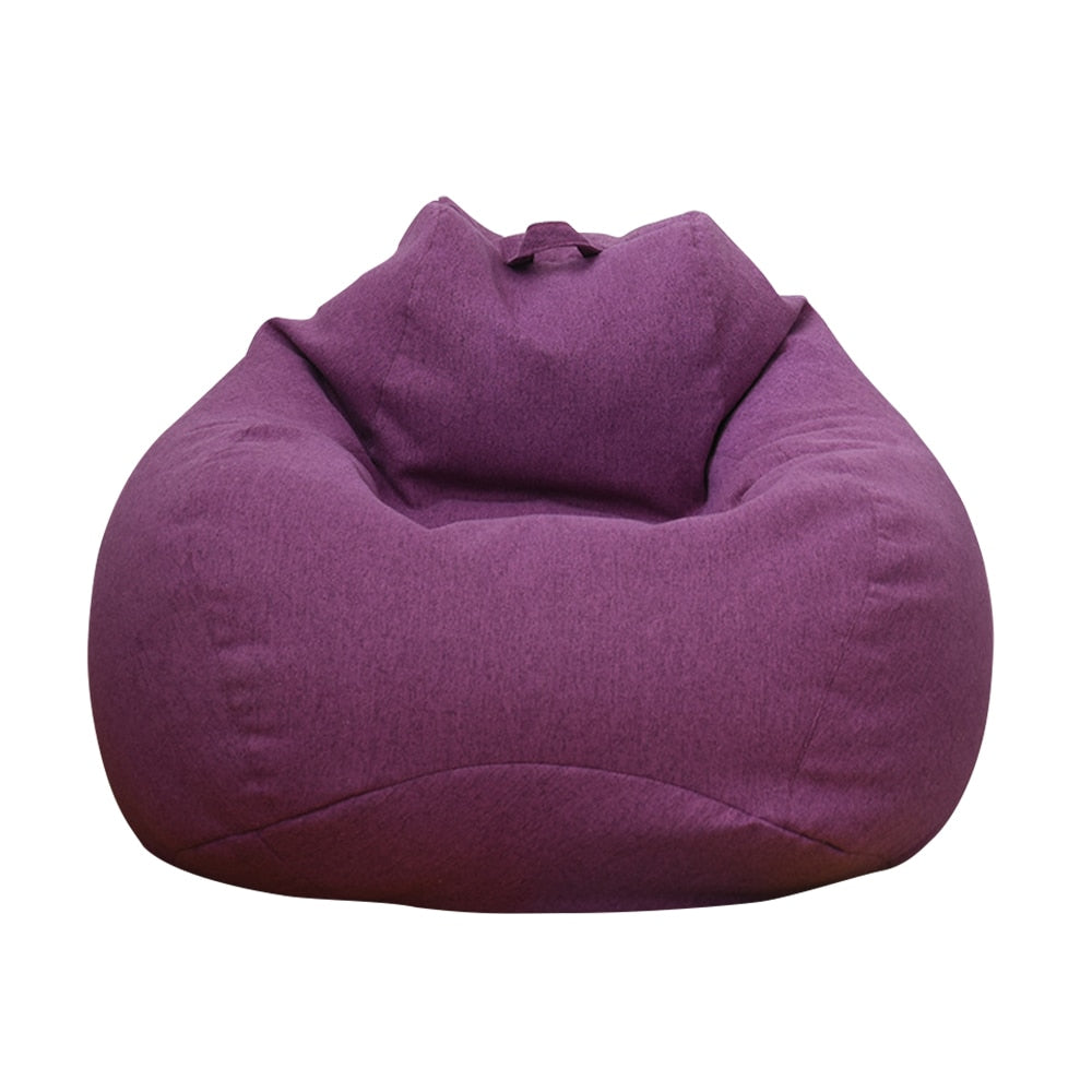 Lazy Sofa Cover Solid Chair Covers Without Filler Linen Cloth Lounger Seat Bean Bag Pouf Puff Couch Tatami Living Room Beanbags