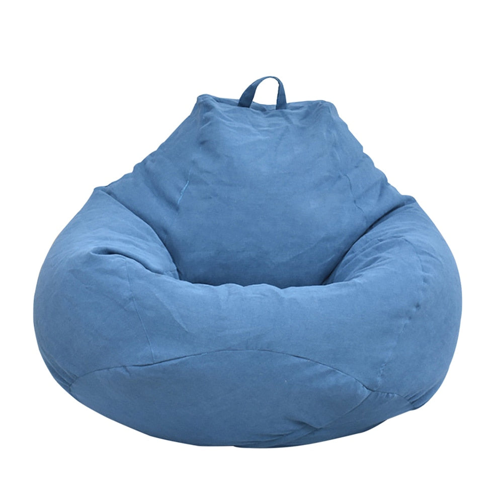 Lazy Sofa Cover Solid Chair Covers Without Filler Linen Cloth Lounger Seat Bean Bag Pouf Puff Couch Tatami Living Room Beanbags