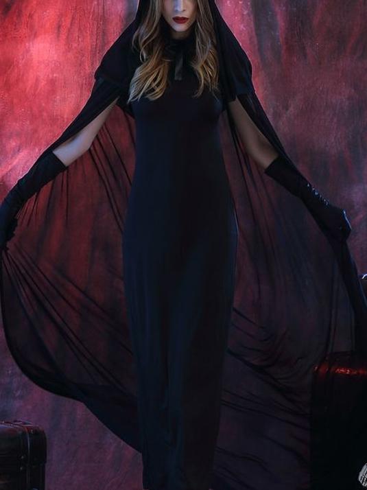 Halloween Black Devil's Long Cloak